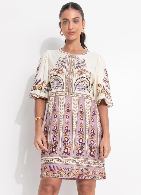 Farm - Vestido T-Shirt Mg Fofa Ananda Bege