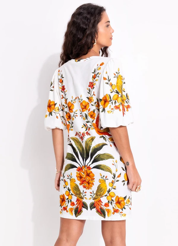 Farm - Vestido T-Shirt Mg Fofa Bosque Chic Off White 2