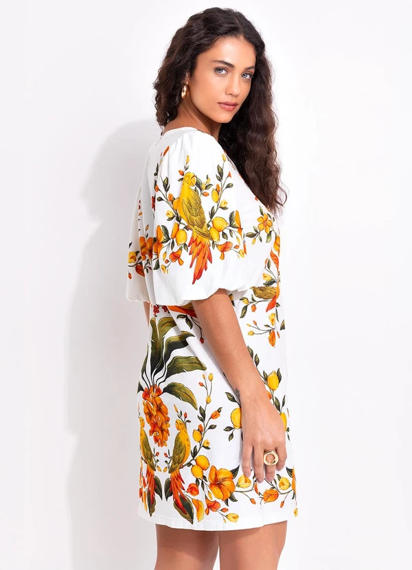 Farm - Vestido T-Shirt Mg Fofa Bosque Chic Off White 8