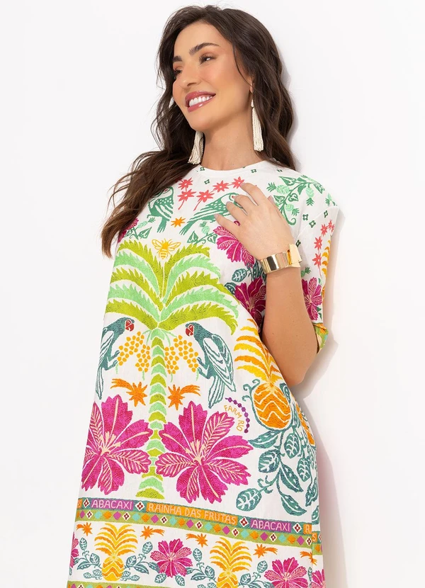 Farm - Vestido T-Shirt Off White 7