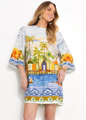 Farm - Vestido T-Shirt Off White - FARM