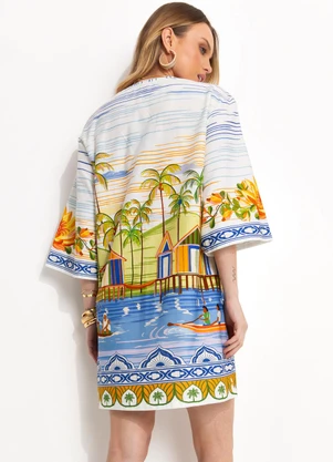 Farm - Vestido T-Shirt Off White - FARM