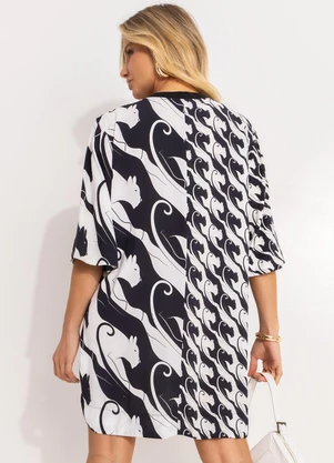 Farm - Vestido T-Shirt Panteras Preto - FARM