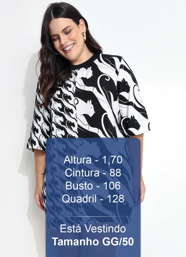 Farm - Vestido T-Shirt Panteras Preto 12