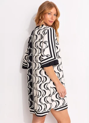 Farm - Vestido T-Shirt Peixe Copa Preto - FARM