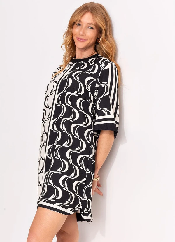 Farm - Vestido T-Shirt Peixe Copa Preto 7