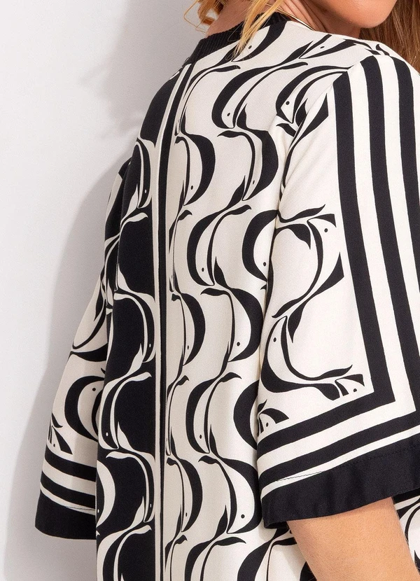 Farm - Vestido T-Shirt Peixe Copa Preto 8