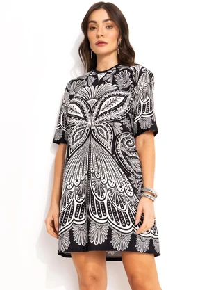 Farm - Vestido T-Shirt Preto - FARM