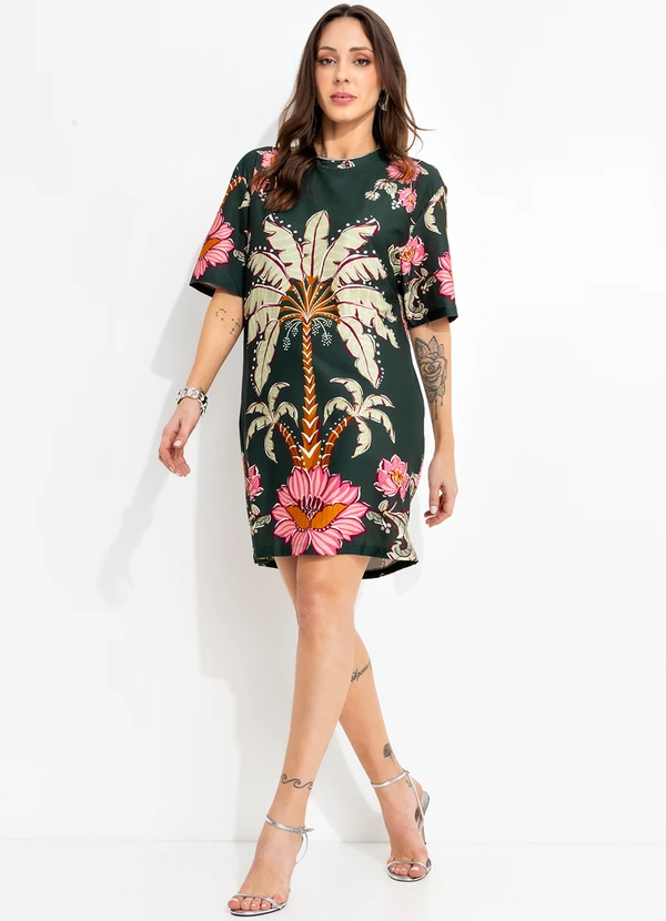Farm - Vestido T-Shirt Ravenala Verde 3