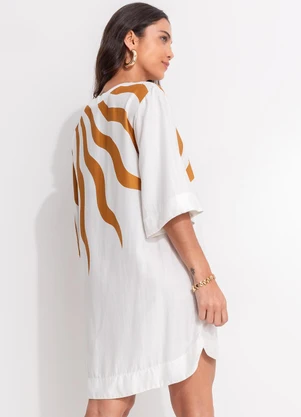 Farm - Vestido T-Shirt Solare Off White - FARM