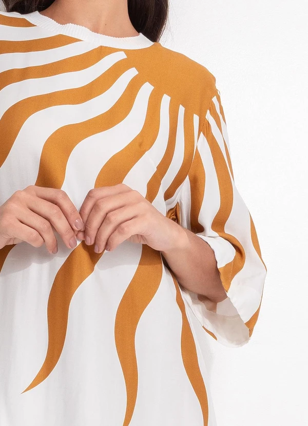 Farm - Vestido T-Shirt Solare Off White 5