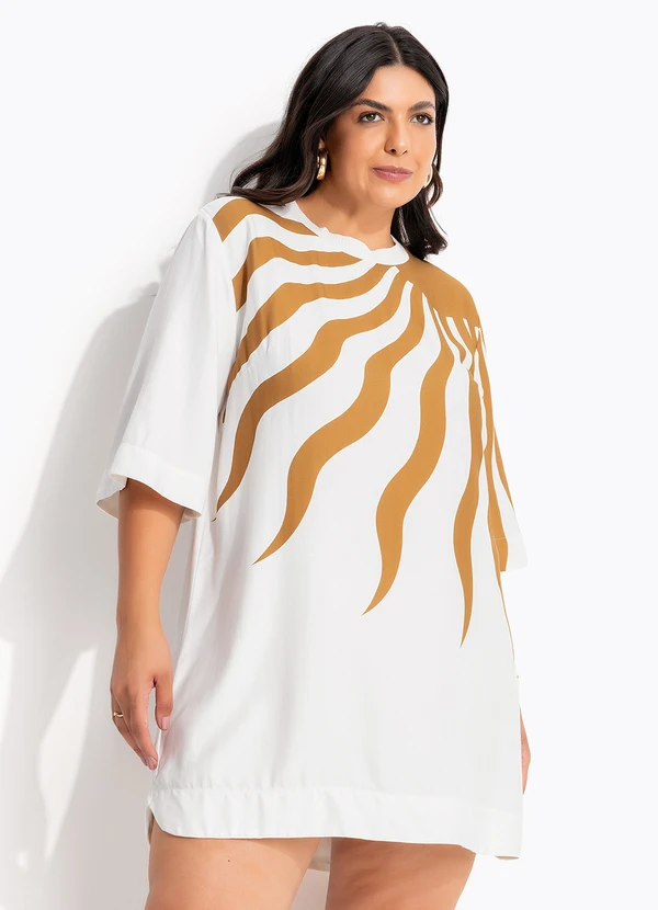 Farm - Vestido T-Shirt Solare Off White 7