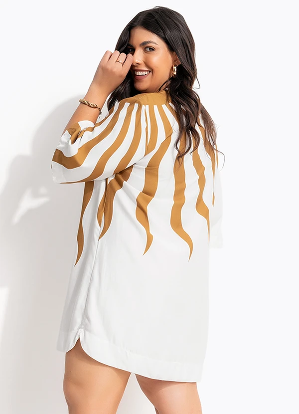 Farm - Vestido T-Shirt Solare Off White 8