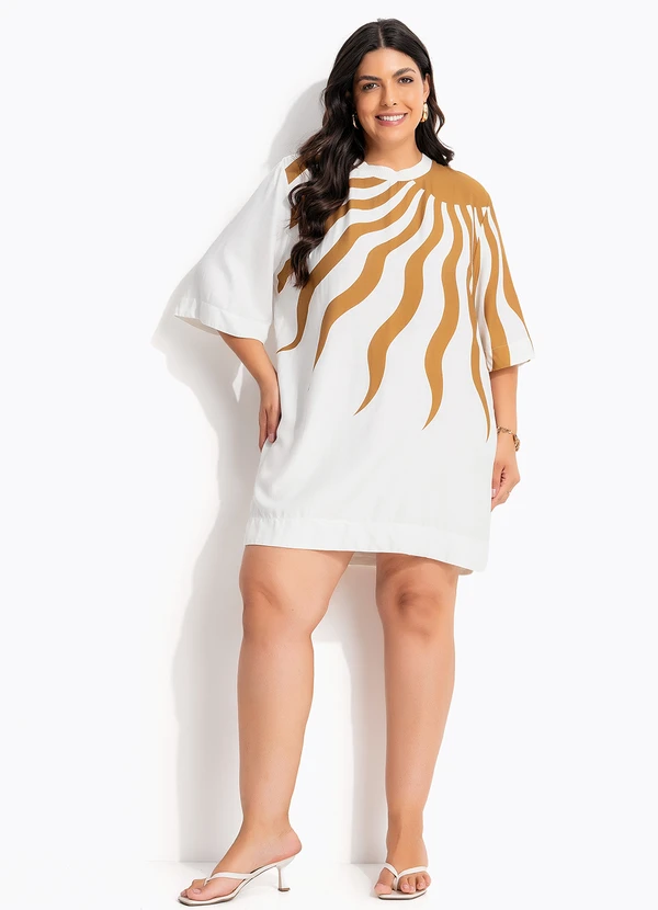 Farm - Vestido T-Shirt Solare Off White 9