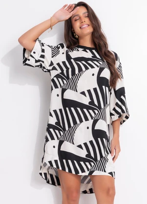 Farm - Vestido T-Shirt Tuca Legal Preto - FARM