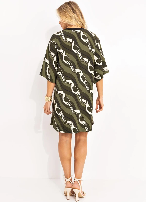 Farm - Vestido T-Shirt Tucano Gráfico Verde 4