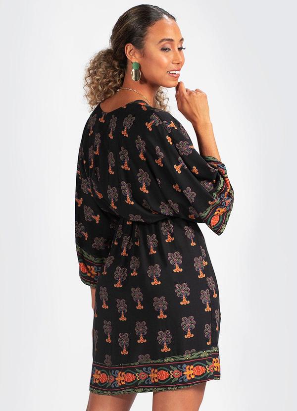 Farm - Vestido Tecido Beleza Tropical Preto 2