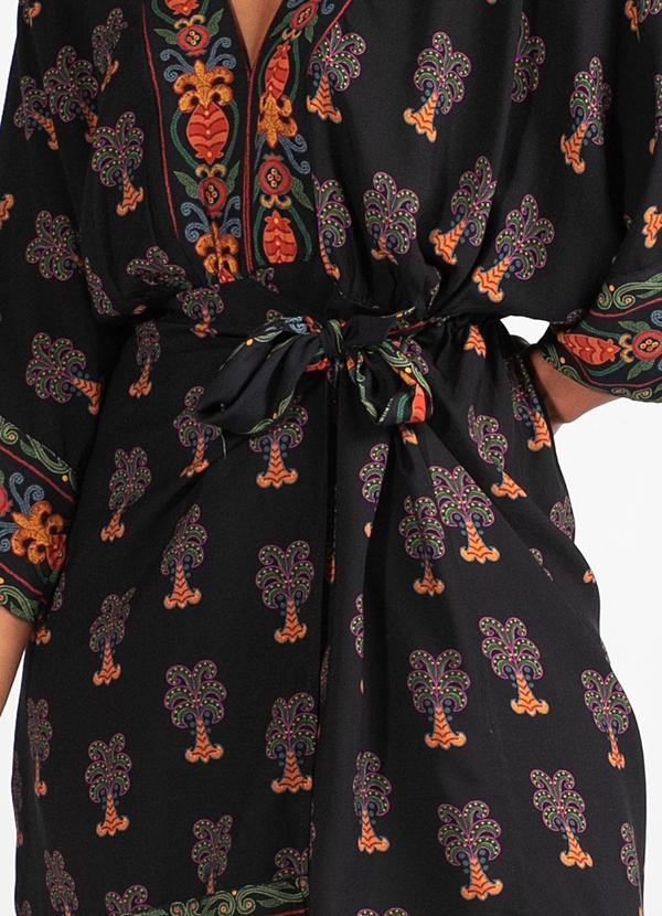 Farm - Vestido Tecido Beleza Tropical Preto 6