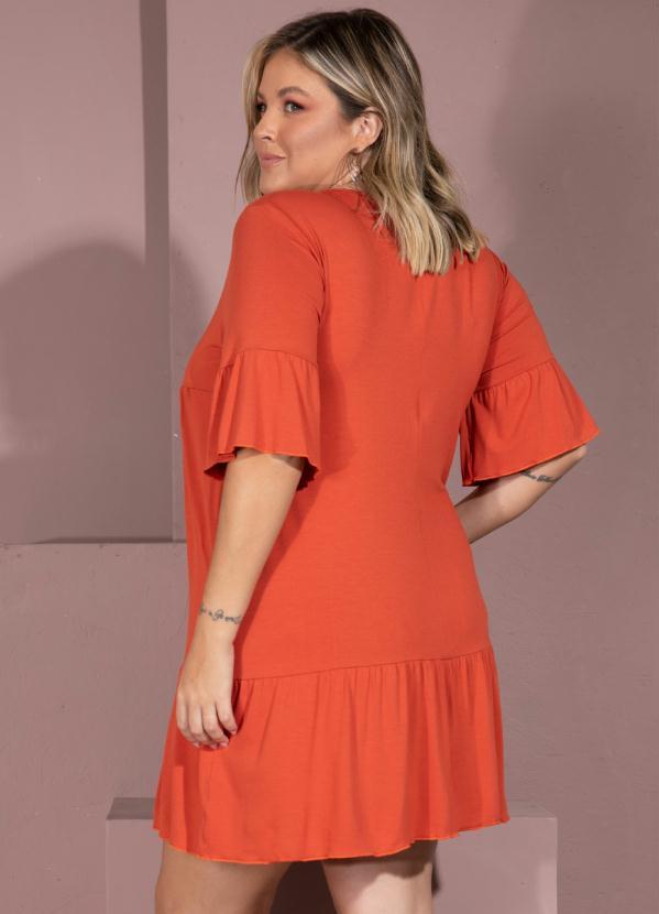 Quintess - Vestido Telha com Babados 8