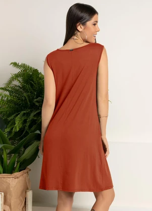 Quintess - Vestido Telha com Bolsos - QUINTESS
