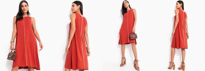 Vestido Terracota em Malha de Viscose