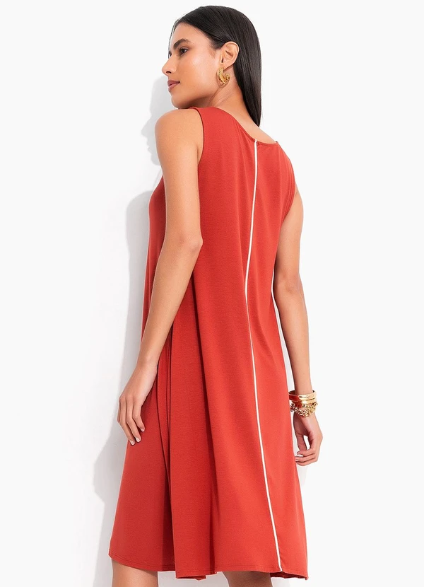 Quintess - Vestido Terracota em Malha de Viscose 2