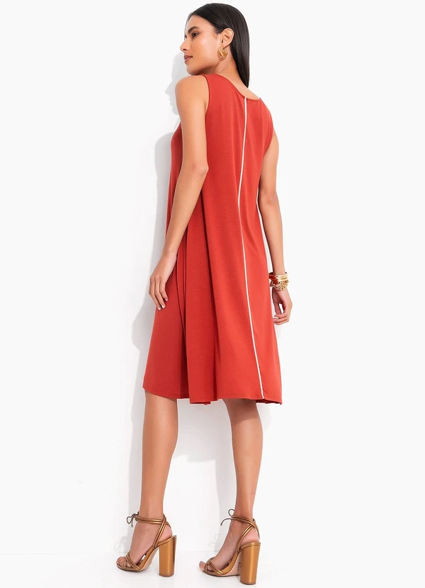 Quintess - Vestido Terracota em Malha de Viscose 4