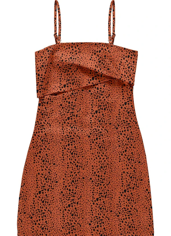 Enfim - Vestido Terracota Justo Animal Print