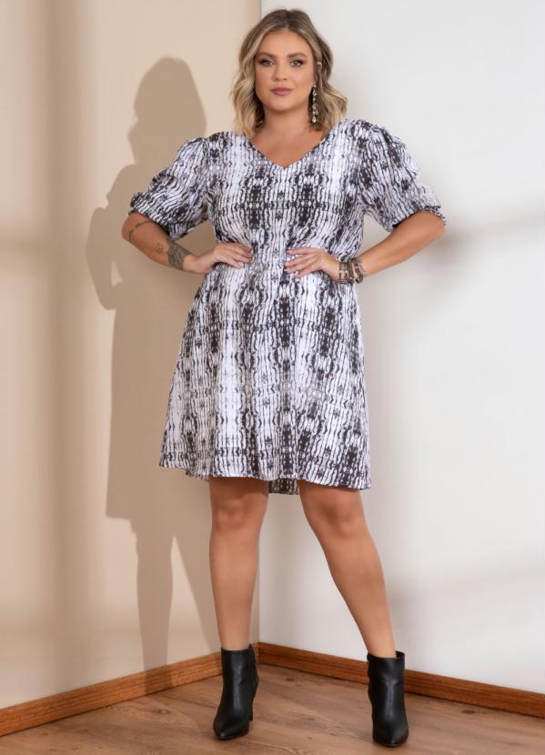 Quintess - Vestido Tie Dye Preto com Tiras no Decote Costas 10