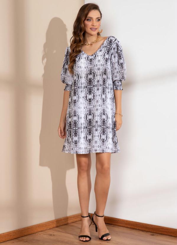 Quintess - Vestido Tie Dye Preto com Tiras no Decote Costas 5