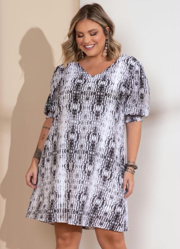 Quintess - Vestido Tie Dye Preto com Tiras no Decote Costas 6