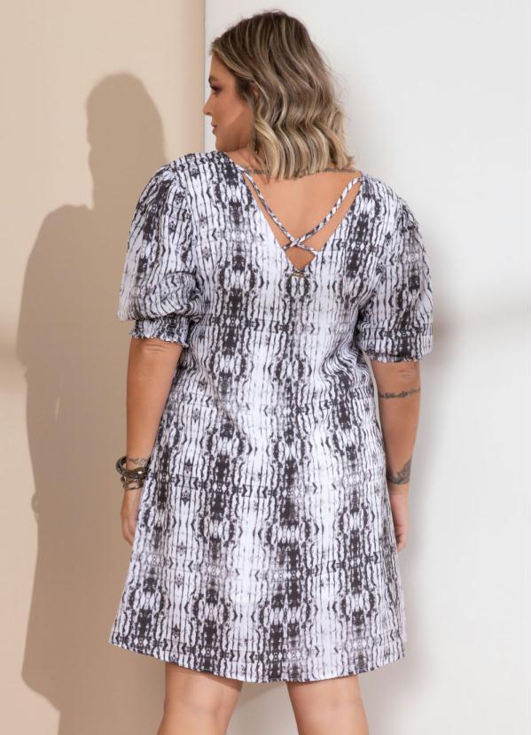 Quintess - Vestido Tie Dye Preto com Tiras no Decote Costas 7