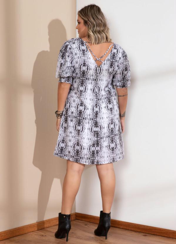 Quintess - Vestido Tie Dye Preto com Tiras no Decote Costas 9