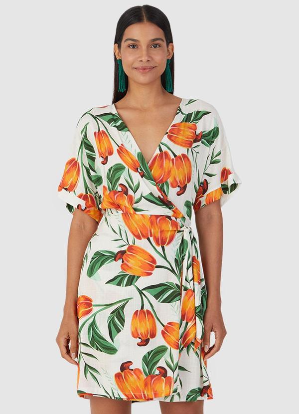 Malwee - Vestido Transpassado Feminino Bege