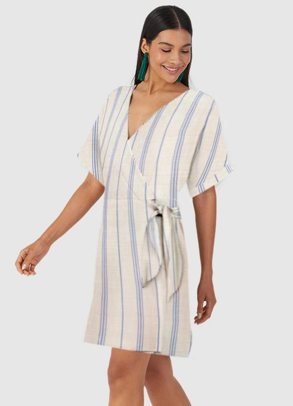 Malwee - Vestido Transpassado Feminino Branco