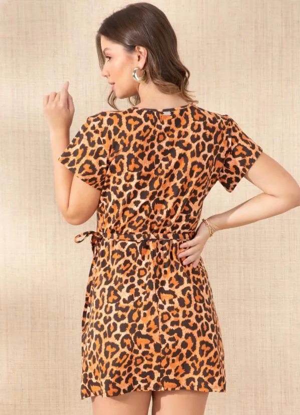 Quintess - Vestido Transpassado Onça Preta 2