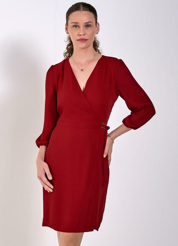 Principessa - Vestido Transpassado Vermelho Claudine Vermelho