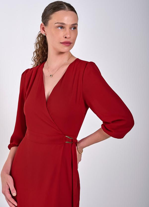 Principessa - Vestido Transpassado Vermelho Claudine Vermelho 5