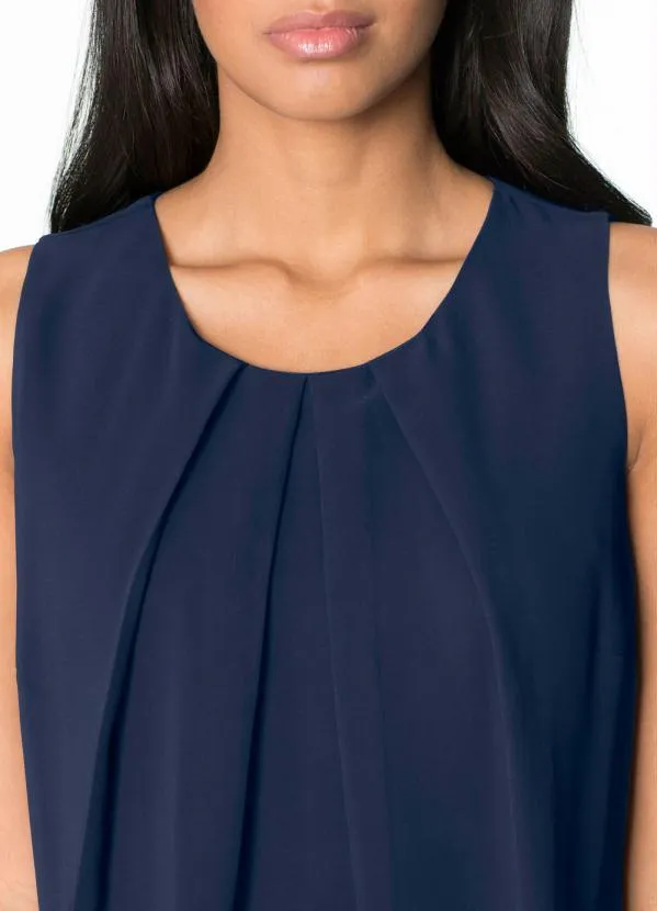 bonprix - Vestido Trapézio com Babados Azul 4