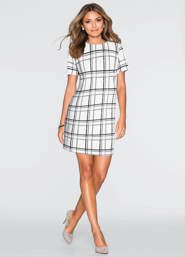 bonprix - Vestido Trapézio Retrô Branco