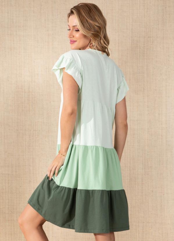 Quintess - Vestido Tricolor com Babados 2