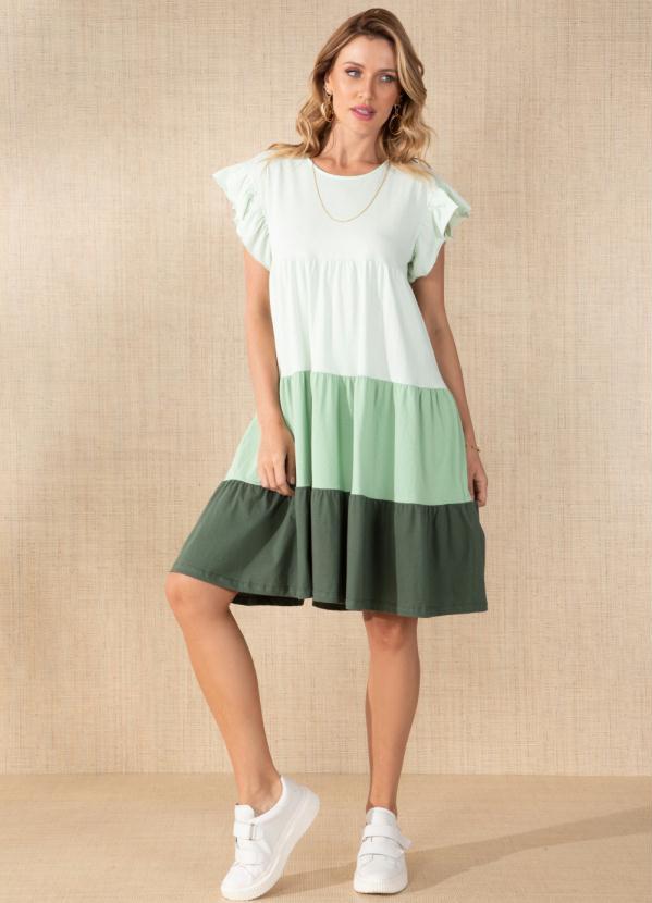 Quintess - Vestido Tricolor com Babados 3