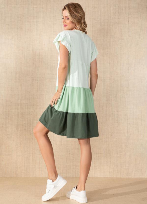 Quintess - Vestido Tricolor com Babados 4