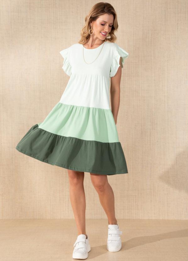 Quintess - Vestido Tricolor com Babados 5