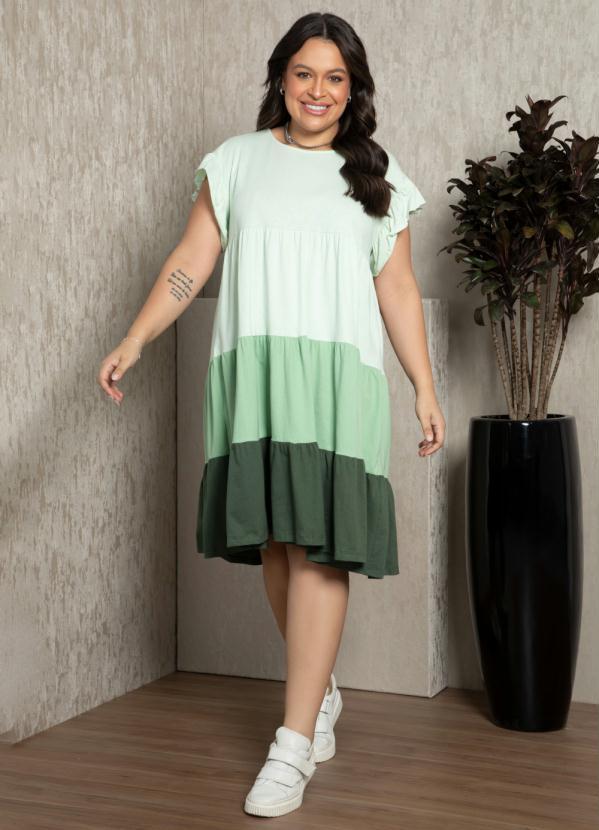 Quintess - Vestido Tricolor com Babados 8