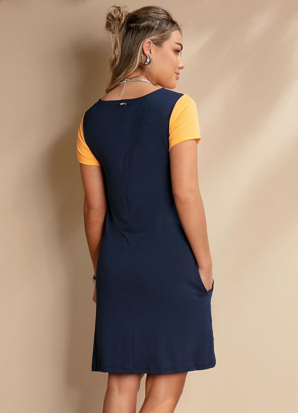 Quintess - Vestido Tricolor Marinho com Bolsos 2