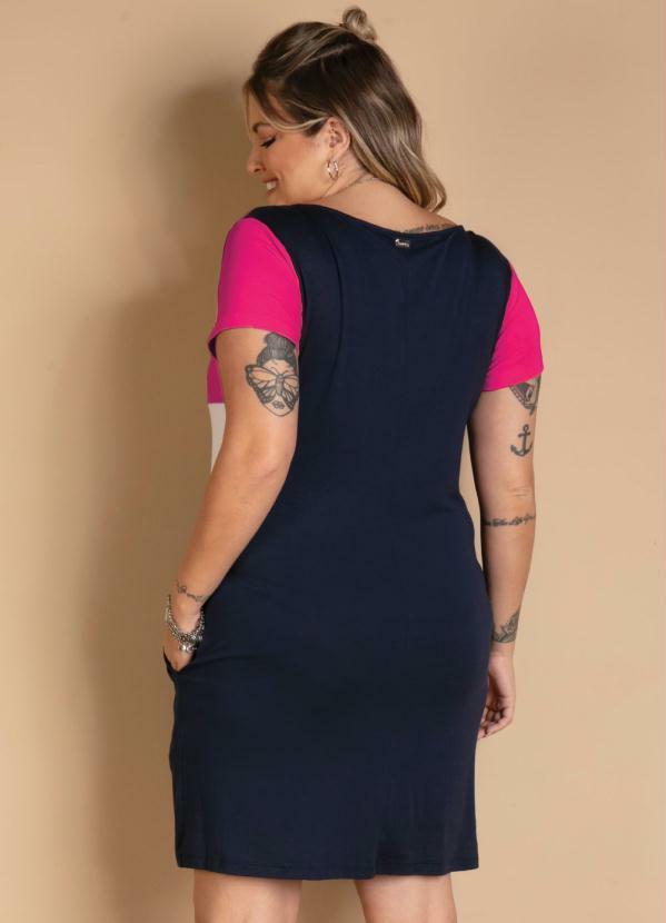 Quintess - Vestido Tricolor Pink com Bolsos 6