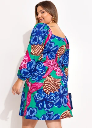 Quintess - Vestido Tropical Borboleta em Malha Fria - QUINTESS