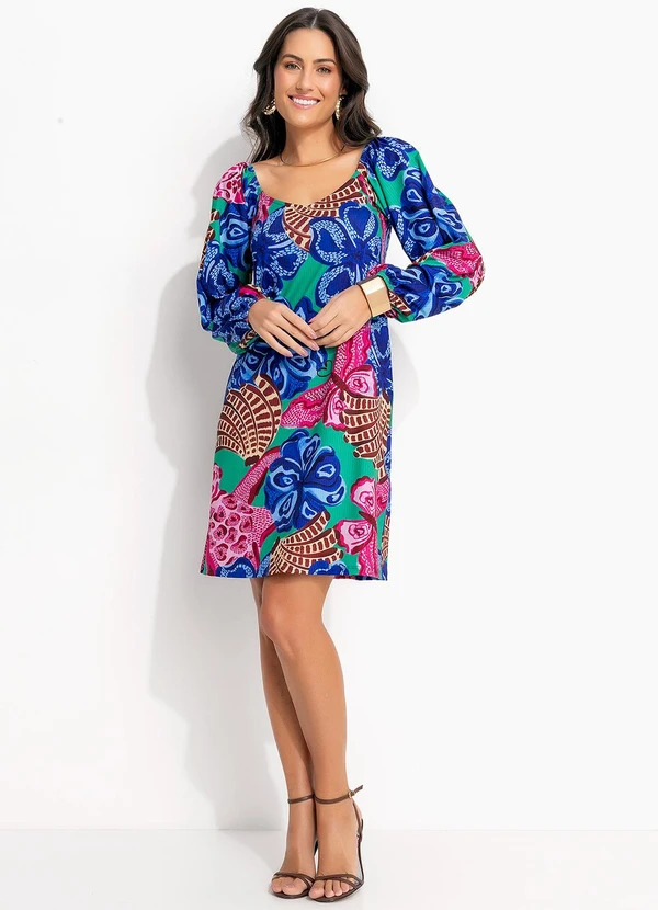 Quintess - Vestido Tropical Borboleta em Malha Fria 5