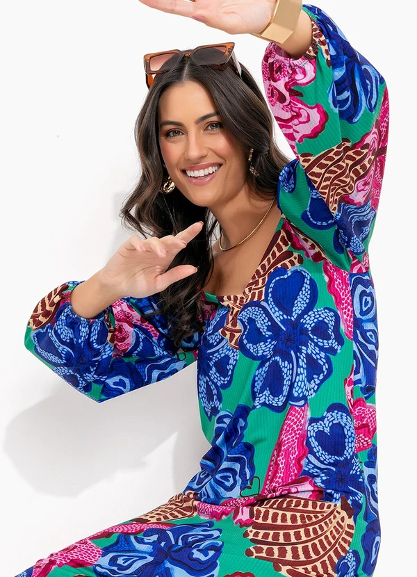 Quintess - Vestido Tropical Borboleta em Malha Fria 7